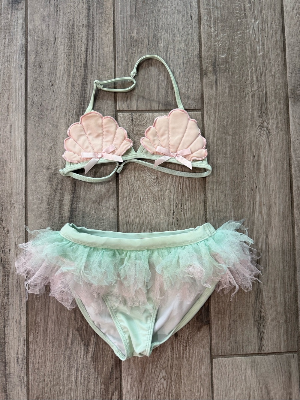 Kate Mack Pastel Pink & Mint Tulle Bikini Set